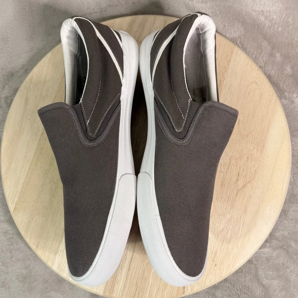 Hurley Arlo Slip Mens Shoes Sz. 12 Charcoal Grey Canvas Slip On Sneakers 1566106